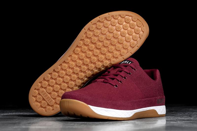 Burgundy Nobull Burgundy Canvas Men's Trainers | CA M1298Q